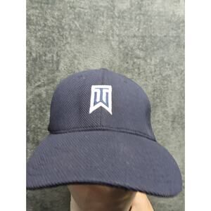 Nike Tiger Woods Golf Hat Cap TW Fitted Flexfit Adult M/L Navy Blue Logo Stretch